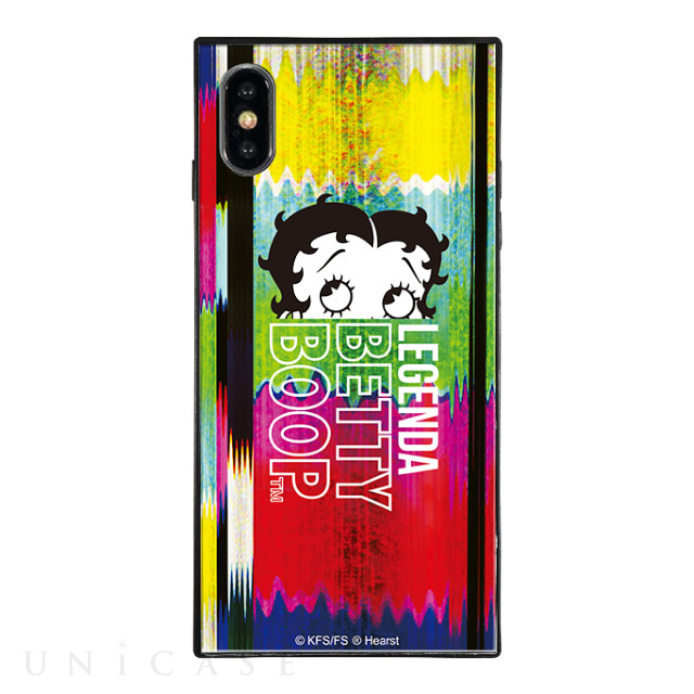 【iPhoneXS Max ケース】LEGENDA×Betty Boop スクエア型 ガラスケース (Glitch)