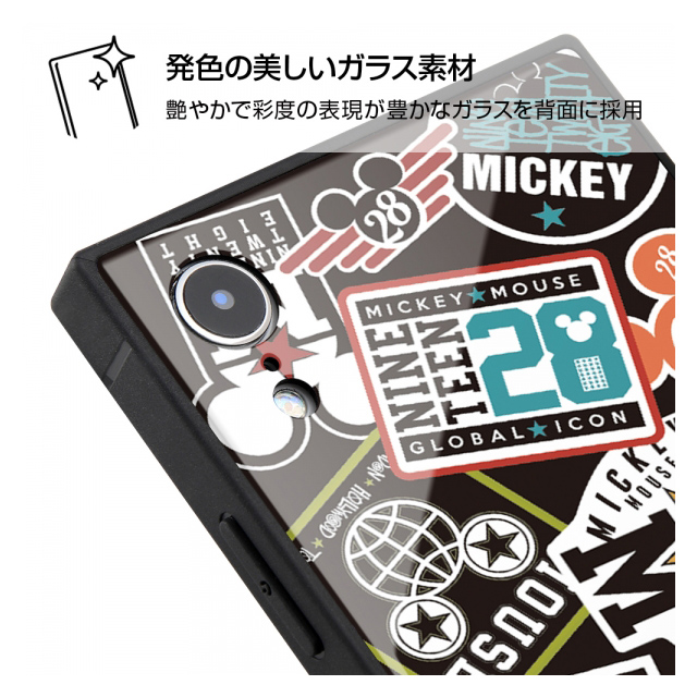 【iPhoneXR ケース】ディズニーキャラクター/耐衝撃ガラスケース KAKU (Collage/ブラック_01)goods_nameサブ画像