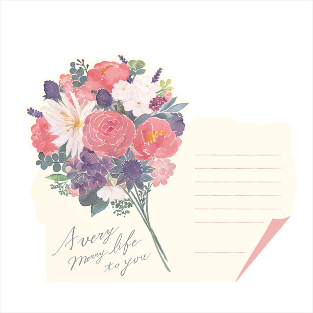 花を贈るメッセージカード ブーケタイプ Bouquet Purple 画像一覧 Unicase