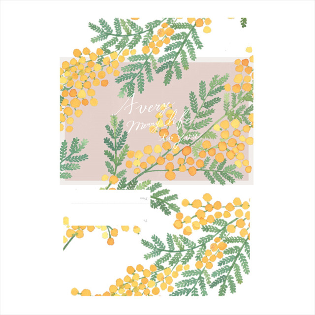 花を贈るメッセージカード フローラルタイプ (Floral-Yellow)サブ画像