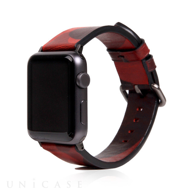 【Apple Watch バンド 44/42mm】Italian Camo Leather (レッド) for Apple Watch Series4/3/2/1