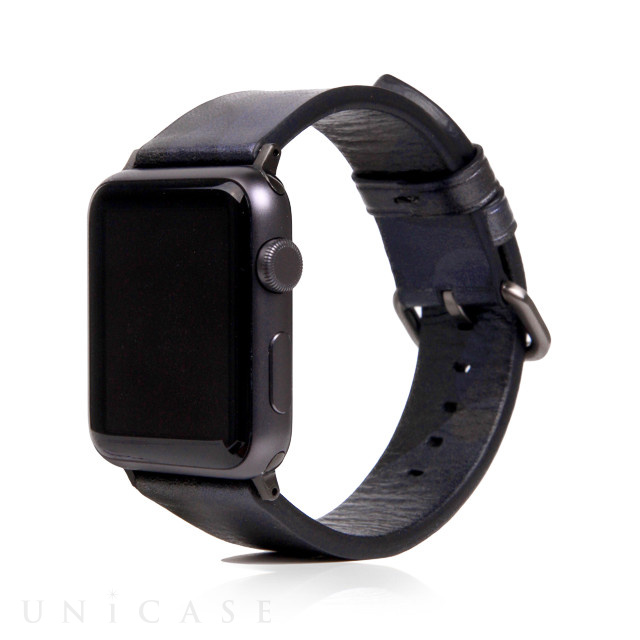 【Apple Watch バンド 44/42mm】Italian Camo Leather (ブラック) for Apple Watch Series4/3/2/1