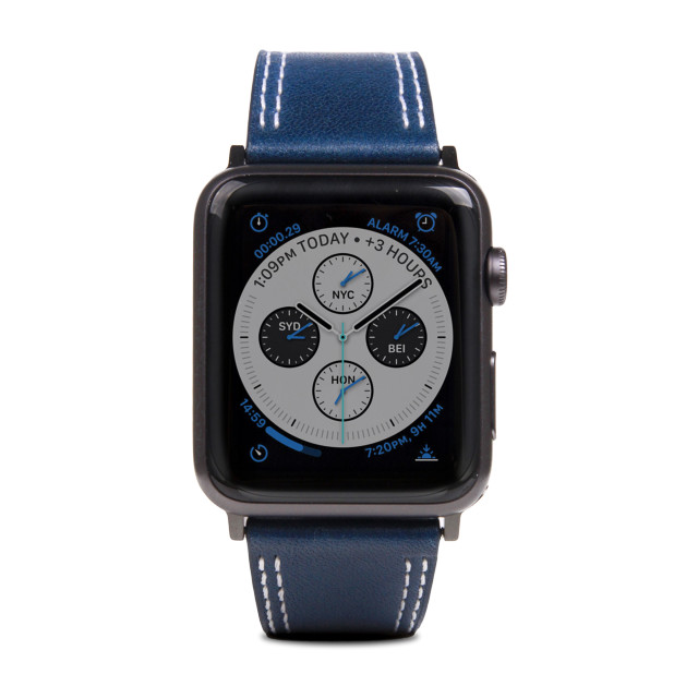 【Apple Watch バンド 44/42mm】Italian Temponata Leather (ブルー) for Apple Watch Series4/3/2/1サブ画像