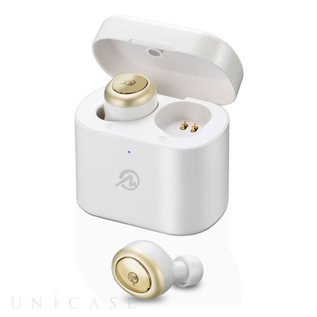 【完全ワイヤレスイヤホン】Bluetooth5.0対応 完全ワイヤレスイヤホン (ホワイト/ゴールド) M-SOUNDS | iPhone