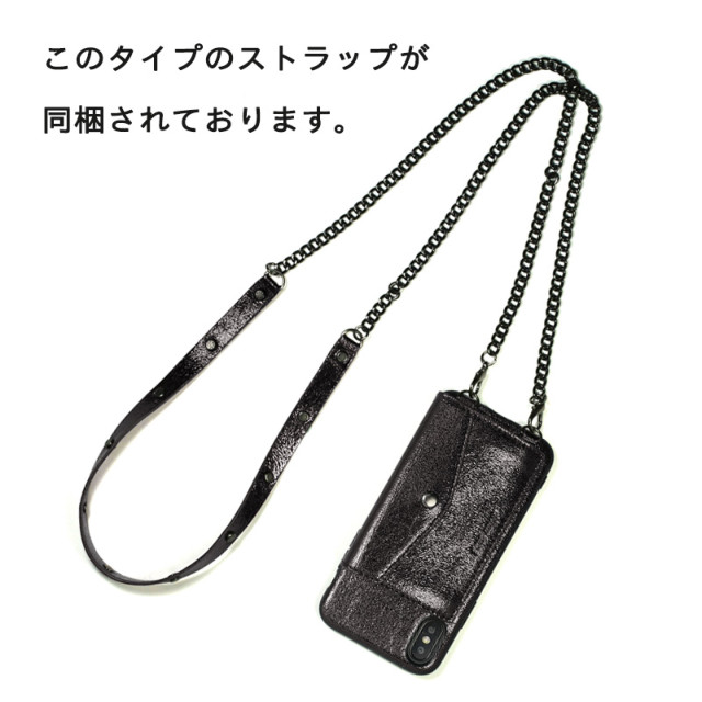 【iPhoneXS/X ケース】POCHETTE ネックストラップケース (Glitter Black)goods_nameサブ画像