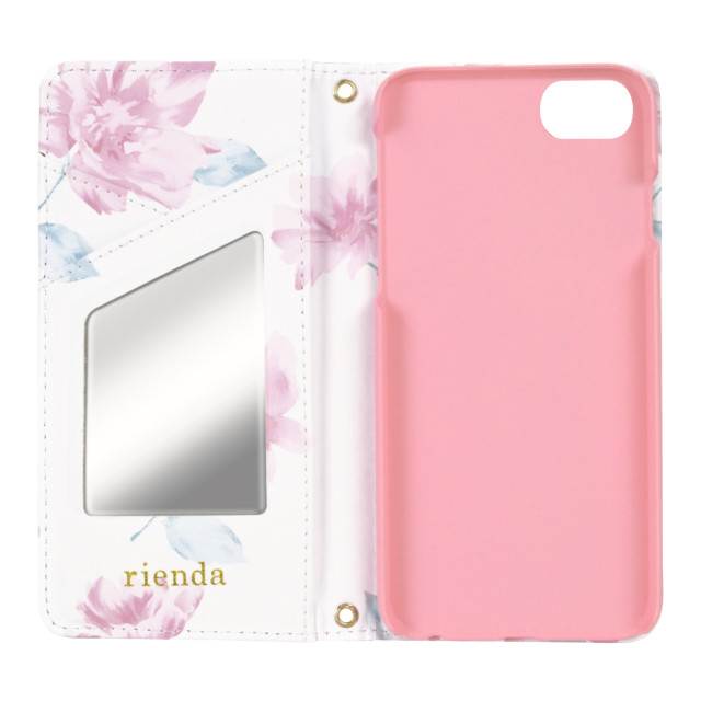 【iPhoneSE(第3/2世代)/8/7/6s/6 ケース】rienda 手帳ケース (全面/Lace Flower/ホワイト)サブ画像