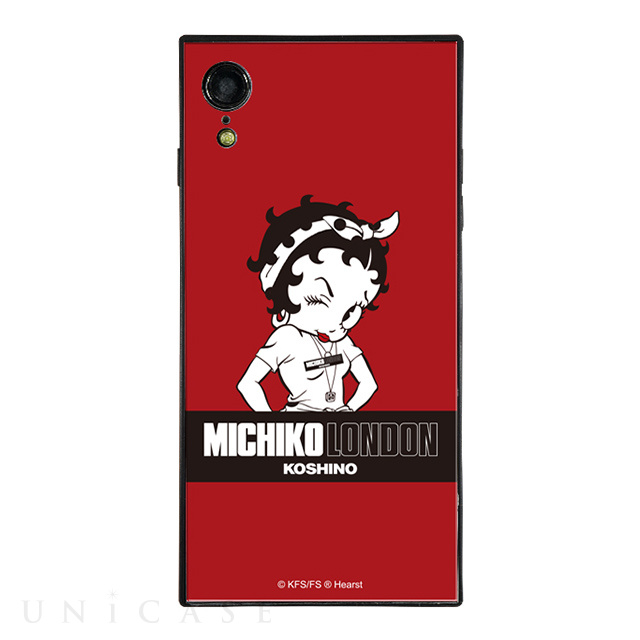 【iPhoneXR ケース】MICHIKO LONDON×Betty Boop スクエア型 ガラスケース (street style)