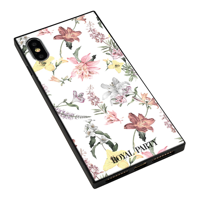 【iPhoneXS/X ケース】ROYAL PARTY スクエア型 ガラスケース (And The Flower_White)サブ画像