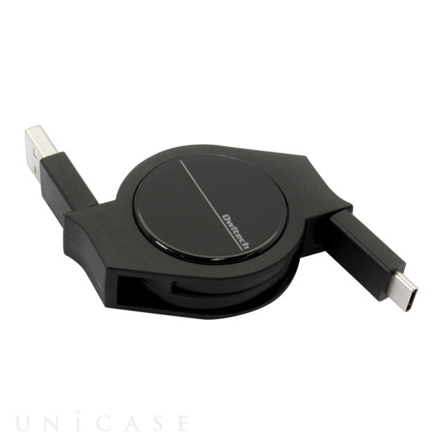 巻き取り式 超タフストロング Usb Type Cケーブル 1cm ブラック Owltech Iphoneケースは Unicase