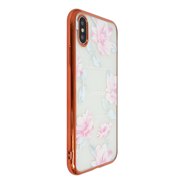 【iPhoneXS/X ケース】rienda メッキクリアケース (Lace Flower/ピンク)goods_nameサブ画像