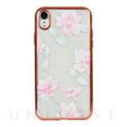 【iPhoneXR ケース】rienda メッキクリアケース (Lace Flower/ピンク)
