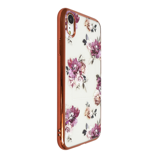【iPhoneXR ケース】rienda メッキクリアケース (Brilliant Flower/バーガンディー)サブ画像