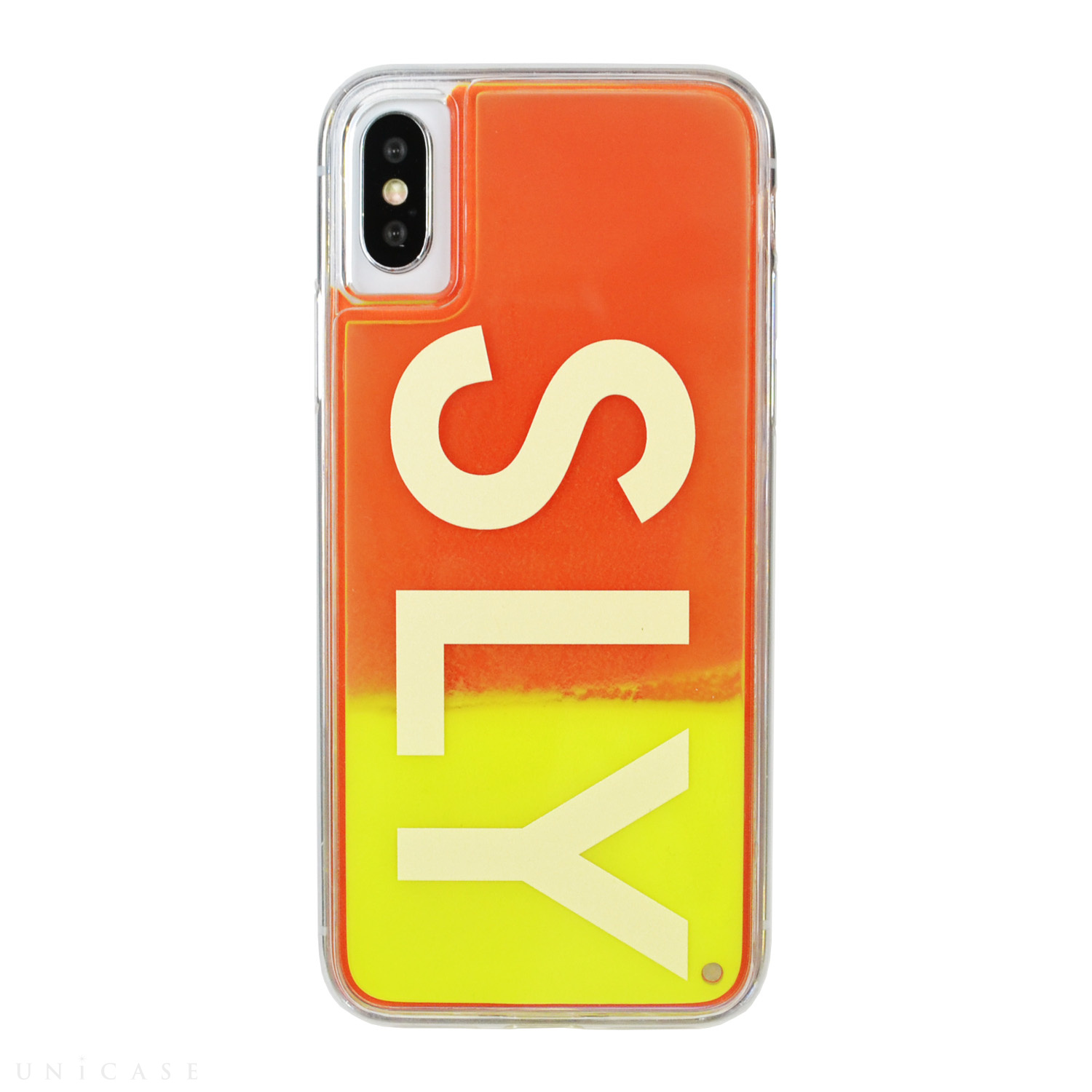 【iPhoneXS/X ケース】SLY ネオンサンドケース (LOGO/イエロー×レッド)