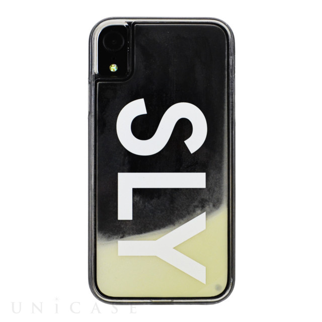 【iPhoneXR ケース】SLY ネオンサンドケース (LOGO/ホワイト×ブラック)