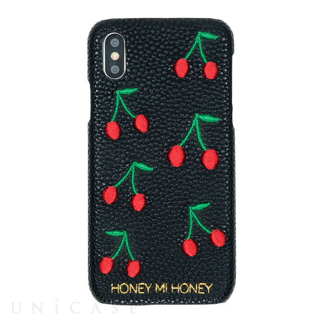 【iPhoneXS/X ケース】cherry iPhone case (BLK)