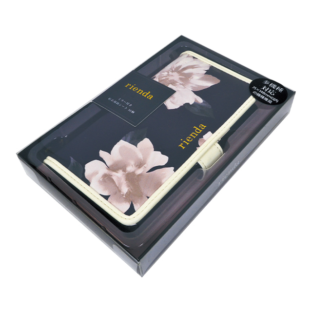 【マルチ スマホケース】rienda 手帳ケース (パイピング/Lace Flower/ネイビー)サブ画像