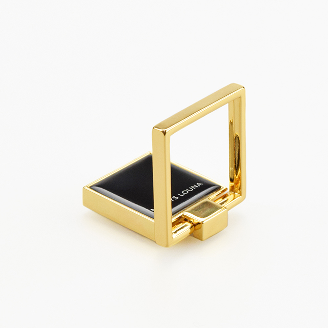 Square Smart Phone Ring (Gold Black)