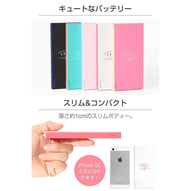 FRUEL モバイルバッテリー 6000mAh (ミント/ブラウン)サブ画像