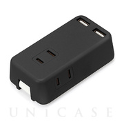USBポート搭載 AC電源タップ (AC×3/USB-A×2) (ブラック)