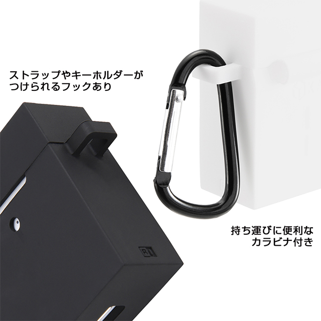 【AirPods(第2/1世代) ケース】耐衝撃シリコンケース KAKU カラビナ付き (ネイビー)サブ画像