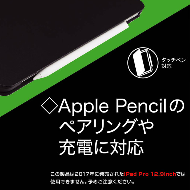 【iPad Pro(12.9inch)(第3世代) ケース】レザーケース スタンド機能付き タッチペン対応 (ブラック)サブ画像