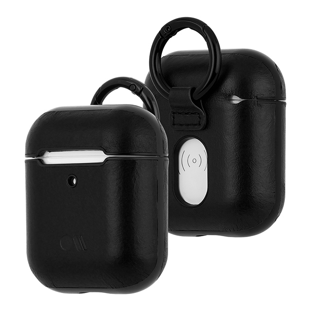 【AirPods(第2/1世代) ケース】Hook Ups Case＆ Neck Strap - Leather - (Black)サブ画像