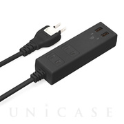 USBポート搭載 AC電源タップ (AC×2/USB-A×2) (ブラック)