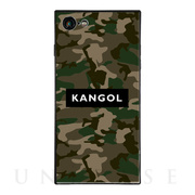 【iPhone8/7 ケース】KANGOL スクエア型 ガラスケース [KANGOL BOX(BLK)]