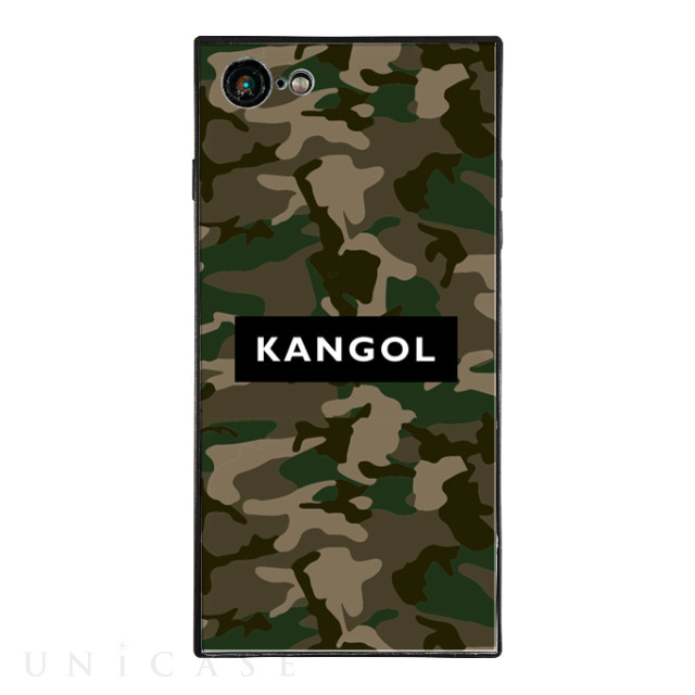 【iPhone8/7 ケース】KANGOL スクエア型 ガラスケース [KANGOL BOX(BLK)]