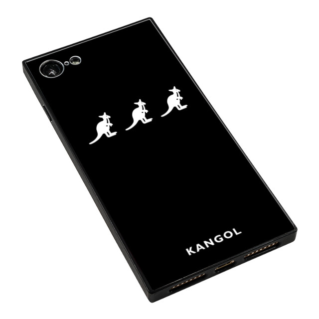 【iPhone8/7 ケース】KANGOL スクエア型 ガラスケース [KANGOL TRIPLE(BLK)]サブ画像