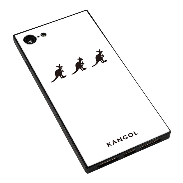 【iPhone8/7 ケース】KANGOL スクエア型 ガラスケース [KANGOL TRIPLE(WHT)]サブ画像