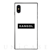 【iPhoneXS/X ケース】KANGOL スクエア型 ガラスケース [KANGOL BOX(WHT)]