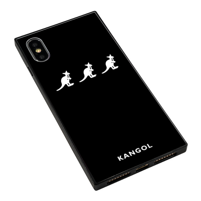 【iPhoneXS/X ケース】KANGOL スクエア型 ガラスケース [KANGOL TRIPLE(BLK)]サブ画像