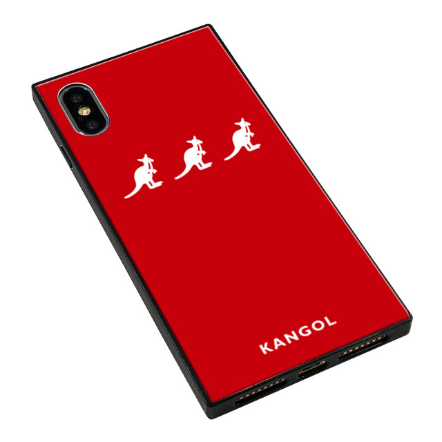 【iPhoneXS/X ケース】KANGOL スクエア型 ガラスケース [KANGOL TRIPLE(RED)]サブ画像