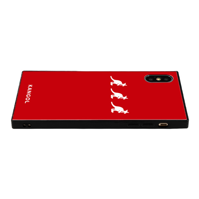 【iPhoneXS/X ケース】KANGOL スクエア型 ガラスケース [KANGOL TRIPLE(RED)]サブ画像