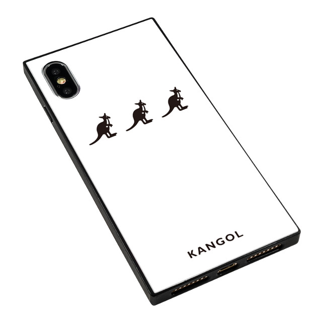 【iPhoneXS/X ケース】KANGOL スクエア型 ガラスケース [KANGOL TRIPLE(WHT)]サブ画像