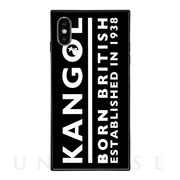 【iPhoneXS/X ケース】KANGOL スクエア型 ガラスケース [KANGOL BORN(BLK)]