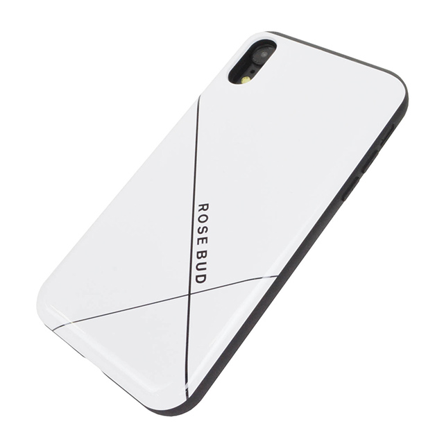 【iPhoneXR ケース】ROSE BUD スタンドミラー付きカード収納型背面ケース (ホワイト)goods_nameサブ画像