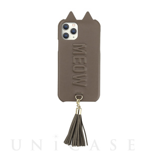 【iPhone11 Pro ケース】Tassel Tail Cat Case for iPhone11 Pro (gray)