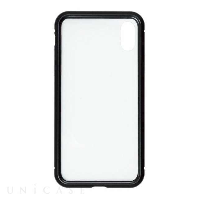 【iPhoneXR ケース】背面繊維ガラス×アルミバンパーケース (Black)