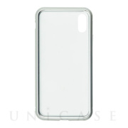 【iPhoneXR ケース】背面繊維ガラス×アルミバンパーケース (Silver)
