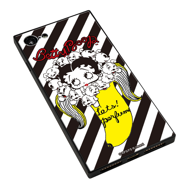 【iPhone8/7 ケース】yanagida masami × Betty Boop スクエア型 ガラスケース (パヒューム日和に囁く気まぐれベティー Stripe)サブ画像
