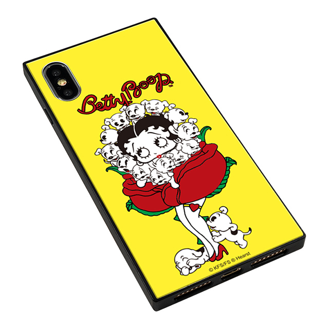 【iPhoneXS/X ケース】yanagida masami × Betty Boop スクエア型 ガラスケース (薔薇リズムに吐息が漏れる魅惑のベティー)サブ画像