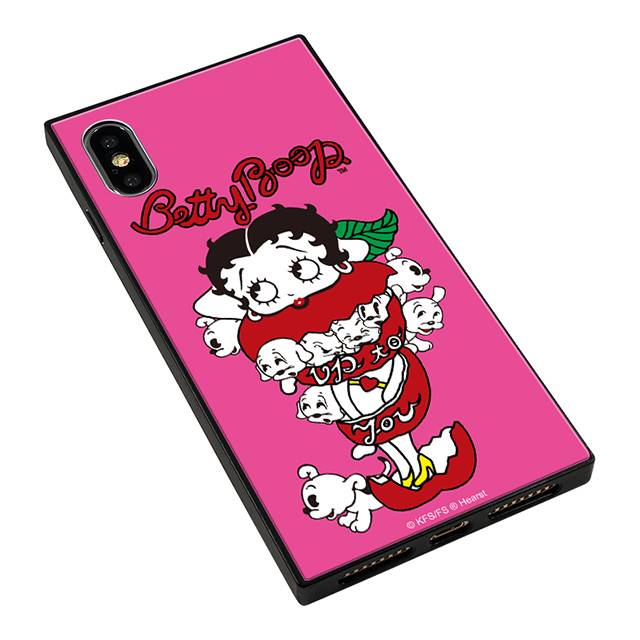 【iPhoneXS/X ケース】yanagida masami × Betty Boop スクエア型 ガラスケース (モギタテボイスがはにかむゴキゲンベティー)サブ画像