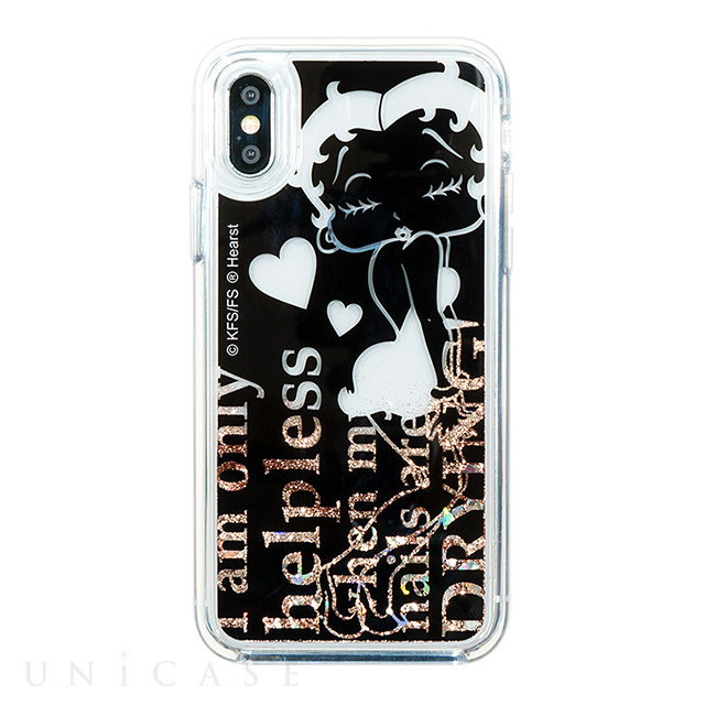 【iPhoneXS/X ケース】Betty Boop グリッターケース (GOLD HEART)