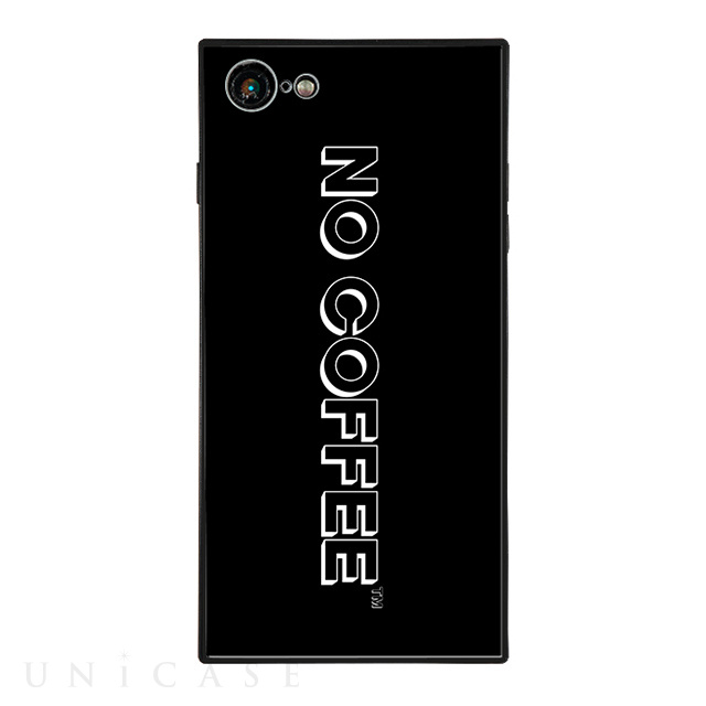 【iPhone8/7 ケース】NO COFFEE スクエア型 ガラスケース (NC LOGO Black White)