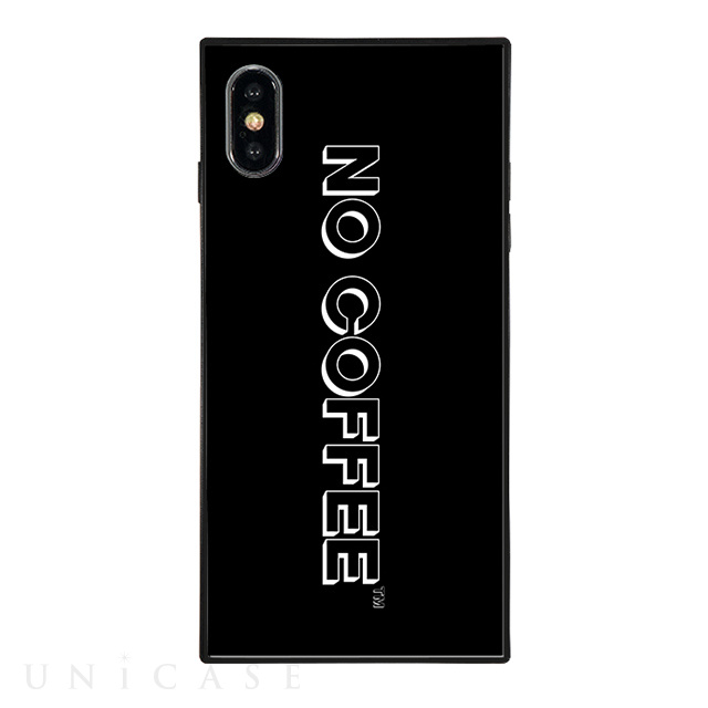 【iPhoneXS/X ケース】NO COFFEE スクエア型 ガラスケース (NC LOGO Black White)