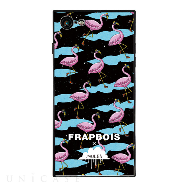 【iPhone8/7 ケース】FRAPBOIS×MULGA スクエア型 ガラスケース (Flamingo)