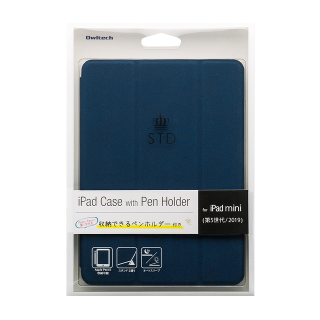 Ipad Mini 第5世代 ケース Apple Pencil収納用ペンホルダー付きケース ネイビー Owltech Iphoneケースは Unicase