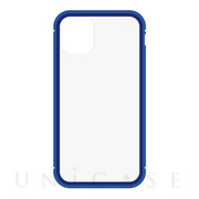 【iPhone11 Pro ケース】背面繊維ガラス×アルミバンパーケース (Blue)